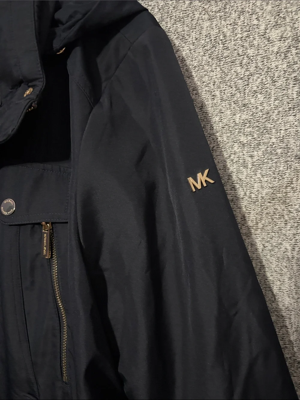 Michael Kors Black Utility Jacket with Gold-Tone Hardware